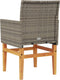 vidaXL - Tuinstoelen - 2 - st - met - kussens - poly - rattan - en - massief - hout - grijs