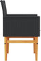 vidaXL - Tuinstoelen - 2 - st - met - kussens - poly - rattan - en - massief - hout - zwart