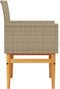 vidaXL - Tuinstoelen - 2 - st - met - kussens - poly - rattan - en - massief - hout - beige