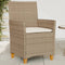 vidaXL - Tuinstoelen - 2 - st - met - kussens - poly - rattan - en - massief - hout - beige