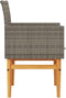 vidaXL - Tuinstoelen - 2 - st - met - kussens - poly - rattan - en - massief - hout - grijs