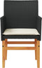 vidaXL - Tuinstoelen - 2 - st - met - kussens - poly - rattan - en - massief - hout - zwart