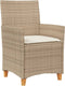 vidaXL - Tuinstoelen - 2 - st - met - kussens - poly - rattan - en - massief - hout - beige