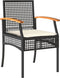 vidaXL - Tuinstoelen - 2 - st - met - kussens - poly - rattan - en - acaciahout - zwart