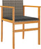 vidaXL - Tuinstoelen - 2 - st - met - kussens - poly - rattan - en - massief - hout - grijs