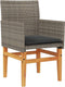 vidaXL - Tuinstoelen - 2 - st - met - kussens - poly - rattan - en - massief - hout - grijs
