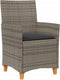 vidaXL - Tuinstoelen - 2 - st - met - kussens - poly - rattan - en - massief - hout - grijs
