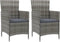 vidaXL - Tuinstoelen - 2 - st - met - kussens - poly - rattan - grijs