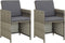 vidaXL - Tuinstoelen - 2 - st - met - kussens - poly - rattan - grijs