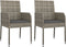 vidaXL - Tuinstoelen - 2 - st - met - kussens - poly - rattan - grijs