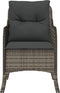 vidaXL - Tuinstoelen - 2 - st - met - kussens - poly - rattan - grijs