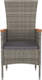 vidaXL - Tuinstoelen - 2 - st - met - kussens - poly - rattan - grijs