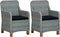vidaXL - Tuinstoelen - 2 - st - met - kussens - poly - rattan - lichtgrijs