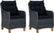 vidaXL - Tuinstoelen - 2 - st - met - kussens - poly - rattan - donkergrijs