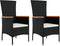 vidaXL - Tuinstoelen - 2 - st - met - kussens - poly - rattan - zwart