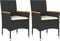 vidaXL - Tuinstoelen - 2 - st - met - kussens - poly - rattan - zwart