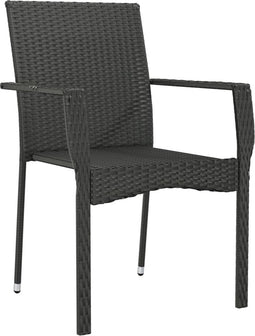 vidaXL - Tuinstoelen - 2 - st - met - kussens - poly - rattan - zwart