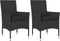 vidaXL - Tuinstoelen - 2 - st - met - kussens - poly - rattan - zwart