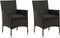 vidaXL - Tuinstoelen - 2 - st - met - kussens - poly - rattan - zwart
