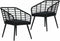 vidaXL - Tuinstoelen - 2 - st - met - kussens - poly - rattan - zwart