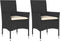 vidaXL - Tuinstoelen - 2 - st - met - kussens - poly - rattan - zwart