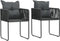 vidaXL - Tuinstoelen - 2 - st - met - kussens - poly - rattan - zwart