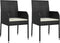 vidaXL - Tuinstoelen - 2 - st - met - kussens - poly - rattan - zwart