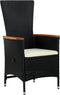 vidaXL - Tuinstoelen - 2 - st - met - kussens - poly - rattan - zwart
