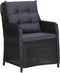 vidaXL - Tuinstoelen - 2 - st - met - kussens - poly - rattan - zwart