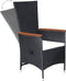 vidaXL - Tuinstoelen - 2 - st - met - kussens - poly - rattan - zwart