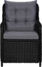 vidaXL - Tuinstoelen - 2 - st - met - kussens - poly - rattan - zwart