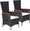 vidaXL - Tuinstoelen - 2 - st - met - kussens - poly - rattan - zwart