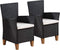 vidaXL - Tuinstoelen - 2 - st - met - kussens - poly - rattan - zwart