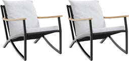 vidaXL - Tuinstoelen - 2 - st - met - kussens - staal - zwart