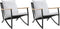 vidaXL - Tuinstoelen - 2 - st - met - kussens - staal - zwart