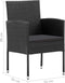 vidaXL - Tuinstoelen - 2 - st - met - zwarte - kussens - poly - rattan - zwart
