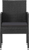 vidaXL - Tuinstoelen - 2 - st - met - zwarte - kussens - poly - rattan - zwart