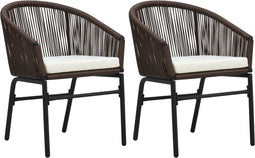 vidaXL - Tuinstoelen - 2 - st - PE-rattan - bruin