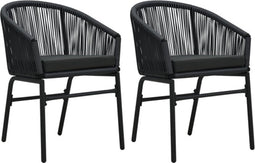 vidaXL - Tuinstoelen - 2 - st - PE-rattan - zwart