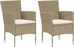 vidaXL - Tuinstoelen - 2 - st - poly - rattan - beige