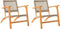 vidaXL - Tuinstoelen - 2 - st - poly - rattan - en - acaciahout - beige