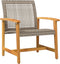 vidaXL - Tuinstoelen - 2 - st - poly - rattan - en - acaciahout - grijs
