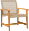 vidaXL - Tuinstoelen - 2 - st - poly - rattan - en - acaciahout - beige