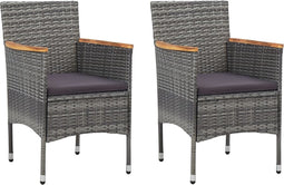 vidaXL - Tuinstoelen - 2 - st - poly - rattan - grijs
