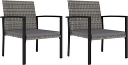vidaXL - Tuinstoelen - 2 - st - poly - rattan - grijs