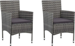 vidaXL - Tuinstoelen - 2 - st - poly - rattan - grijs