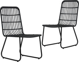vidaXL - Tuinstoelen - 2 - st - poly - rattan - zwart