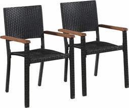 vidaXL - Tuinstoelen - 2 - st - poly - rattan - zwart