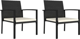 vidaXL - Tuinstoelen - 2 - st - poly - rattan - zwart