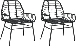 vidaXL - Tuinstoelen - 2 - st - poly - rattan - zwart
